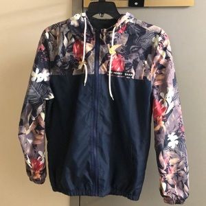 Lightweight Flower Patterned Zip Up Jacket